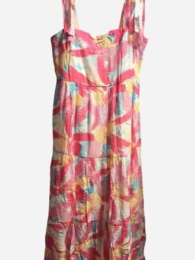 Blu Pepper Pink, Yellow & Blue Abstract Print Sundress